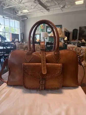 Camel Skin Duffel- 21.5X10.5X10.5