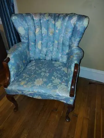 Vintage Queen Anne style Chanel back armchair