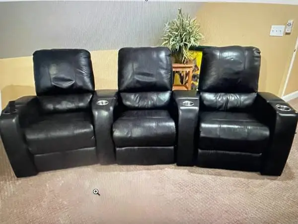 3 Pallister Leather Movie Recliners
