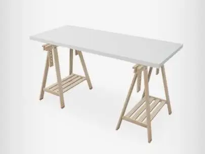 Ikea LAGKAPTEN adjustable table with MITTBACK saw horse legs