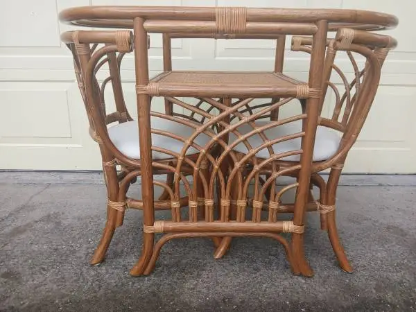 RATTAN / BAMBOO SMALL DINING SET / HONEYMOON SET