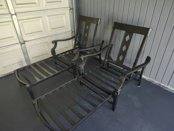 Outdoor patio chaise lounge chairs, pool furniture loungers