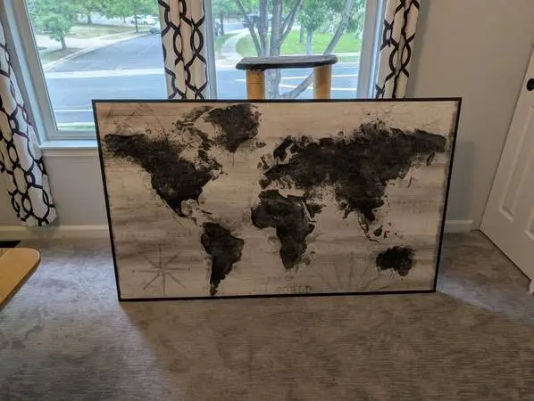 Large World Map Canvas Artwork – 61 x 37