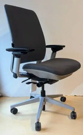 Steelcase Amia Ergonomic Office Chair - Platinum Frame Graphite Fabric