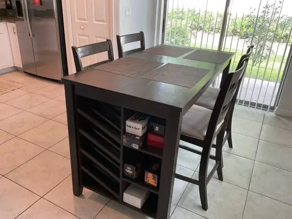 Kitchen Table  4 Chairs dark wood look