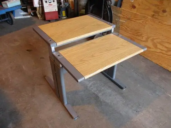 Formica Top Elevating Dual Sided Office Table / Desk