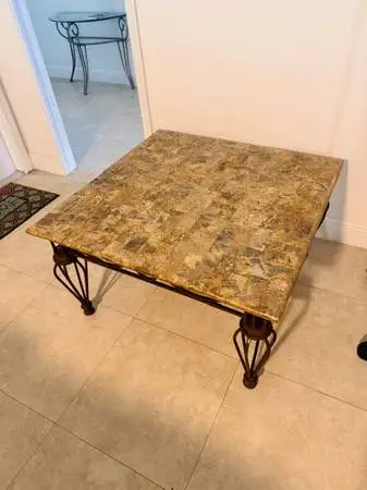 URGENT SALE - Iron Marble Designed Coffee Table 36W x 20.5H