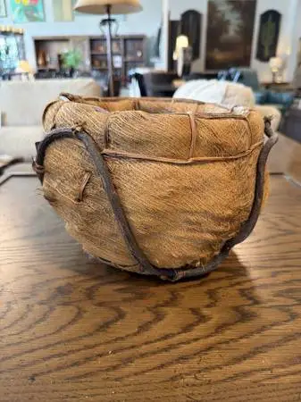 Palm Bark & Twig Basket-10X10X7