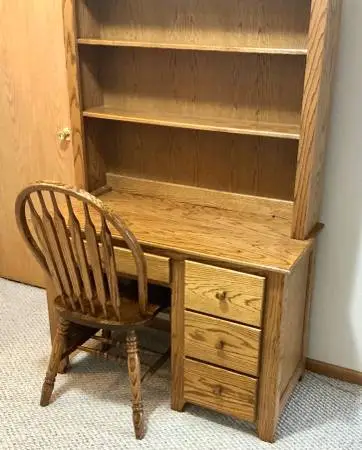 OAK DESK AND CHAIR