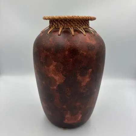 SW Pot W/ Woven Top- 6X6X9