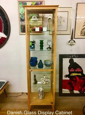 Danish Beechwood and Glass Display Cabinet Curio Denmark