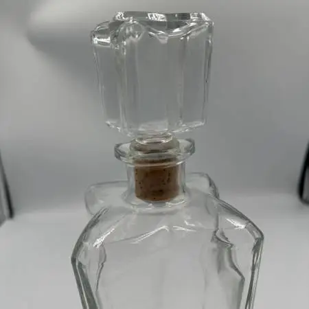 Vintage Square Glass Decanter W/ Stopper- 3.5X3.5X11