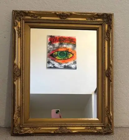 Vintage Gold Frame Mirror Made in MX