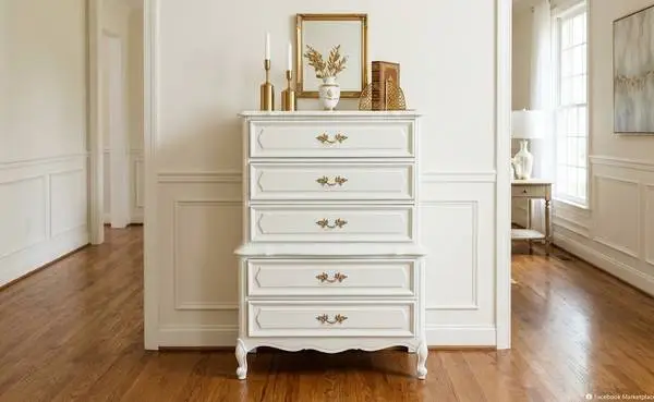 Refinished Henry Link French Provincial Chest-on-Chest, 5 Roomy Drawer