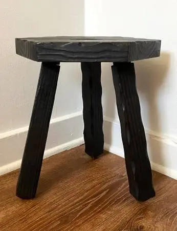 Vintage Hand-Carved Wooden Stool