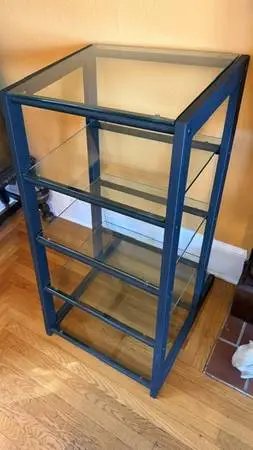 display shelf - heavy duty (also a stereo rack) 5 glass shelves