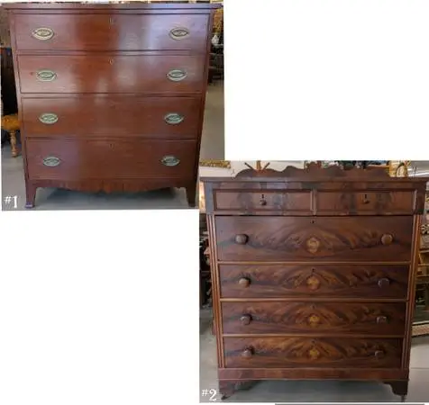 Solid Wood Chest of Drawers / Antique Dresser / Highboy Dressers from