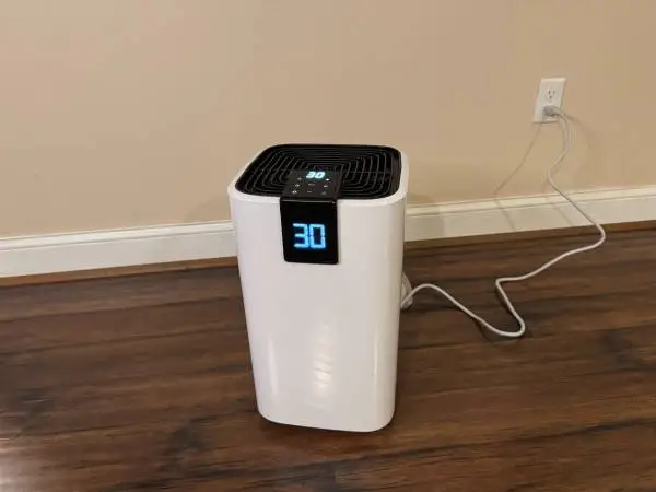 Trazico 45-Pint Dehumidifier – 4,000 Sq Ft – Drain Hose – Basement/Hom
