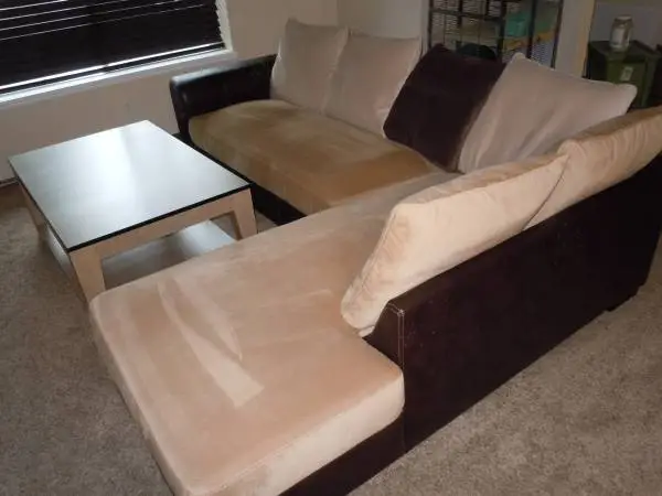 L shaped 2 piece sectioal low-back sofa/couch