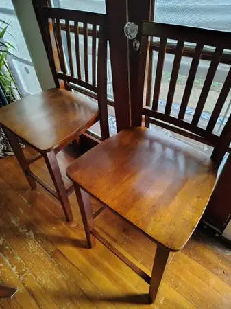 Wood bar height chairs 3