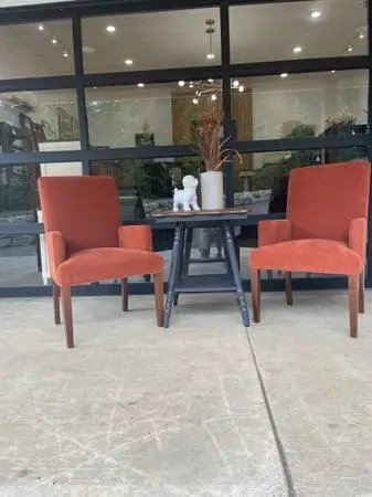 Crate & Barrel orange chair