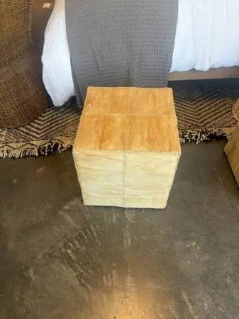 Palm Frond Square Ottoman 1 - 16X16X17.5 - AS IS