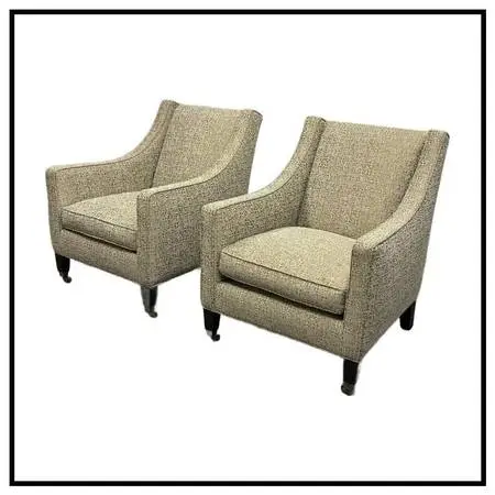 Serena & Lily Lee Industries Piper Slope Arm Chairs, Pair