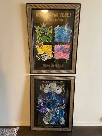2 Mardi gras 2000 posters framed for sale