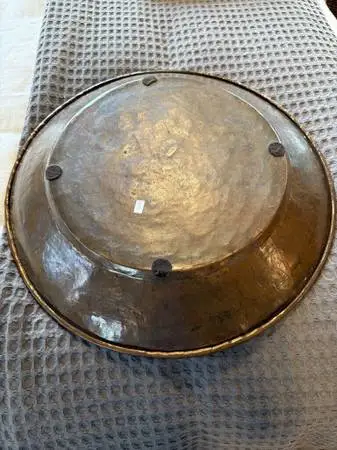 Vintage Copper Round Bowl- 20.5X20.5X3