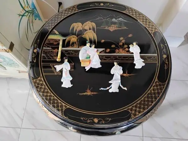 NEW  FURNITURE Chinese Living Room end / side table with glass top