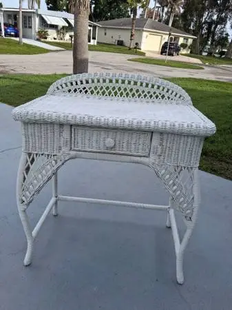 Wicker Desk With Draw
