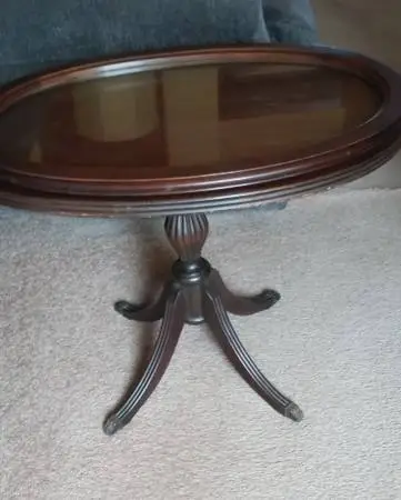 Vintage 2 piece glass top table