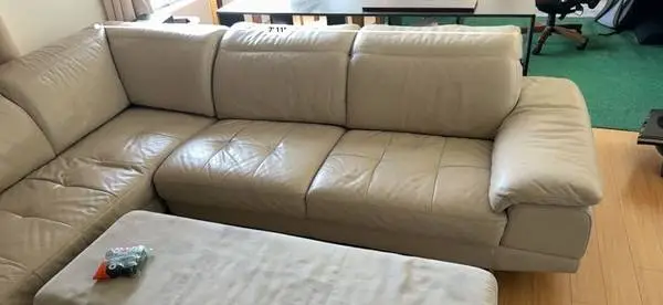 Room & Board Modern Beige Leather Sectional Piece