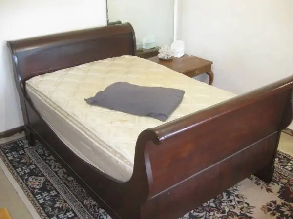 Late Century Sleigh Bed. Custom Sized