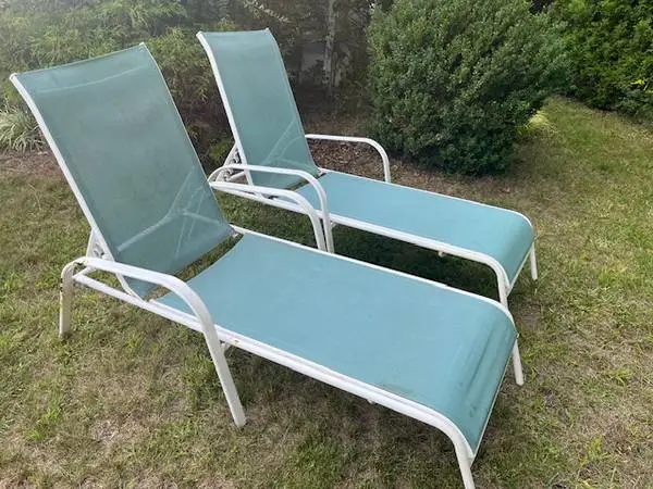 Matching Outdoor Lounger Chairs, Adjustable and Folding