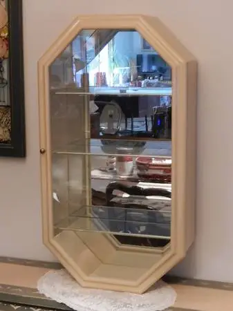 Cream Wall or Table Display Cabinet