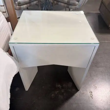 C&B Mataro White Nightstand W/ Drawer- 22X19X24H-Pair