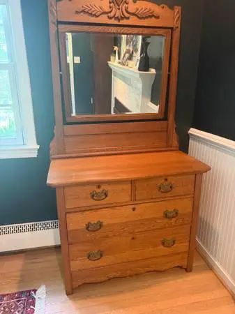Antique Oak Dresser with Mirror