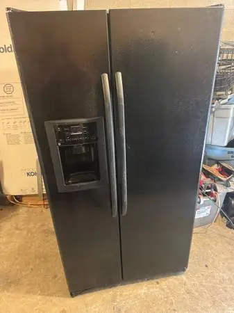 GE refrigerator black side by side