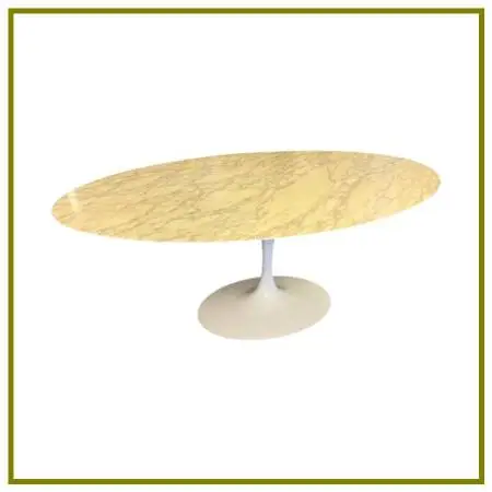 Eero Saarinen For Knoll Oval Marble Tulip Dining Table, 78 Inches