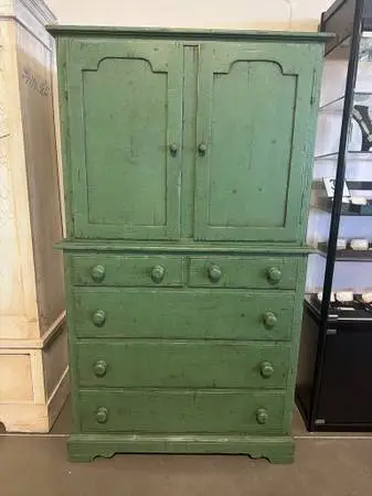 The Meltose Collection Green Armoire By Guy Chaddock- 39X24X68.5