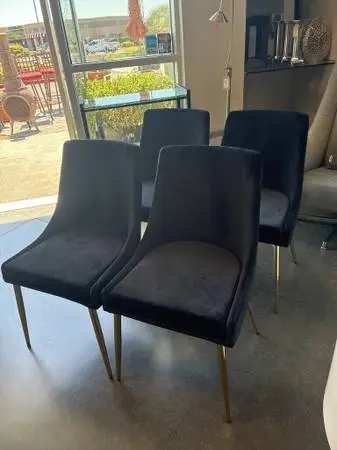 Meridian Furniture Karina Velvet Upholstered Dining Chairs- Set of 4 -