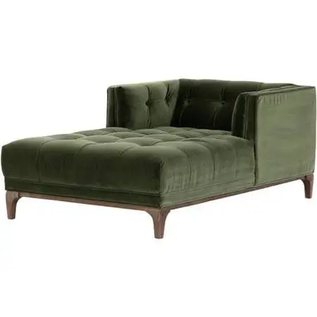 Luxury Rhea Velvet Chaise Lounge - Sapphire Olive Green One Kings Lane