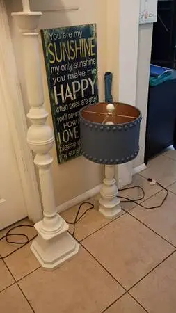 Selling   ( 2 ) Beautiful unique Lamps 1- floor lamp & one table lamp / as a set