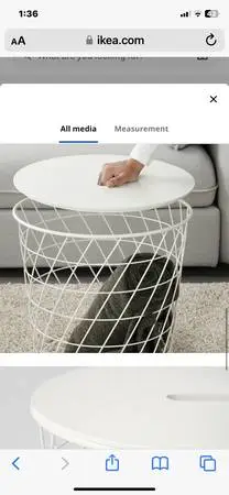 Durable Ikea Storage Table 17.75X 16.5H