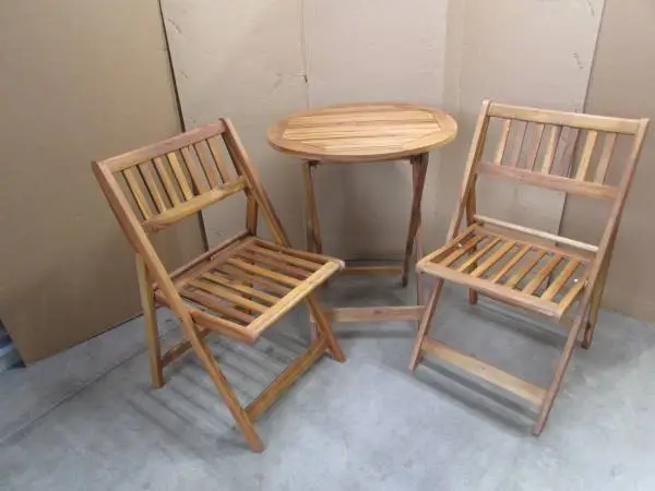 Bistro Set 3 Piece Wood - Table and Chairs