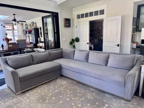 Custom Designer Velvet Sectional – 117” x 94” – Pristine