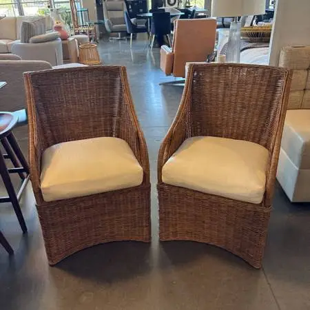 William Sonoma Farallon Armchairs W/ Cushions- Pair