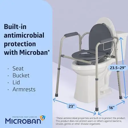 Steel Adjustable Bedside Commode
