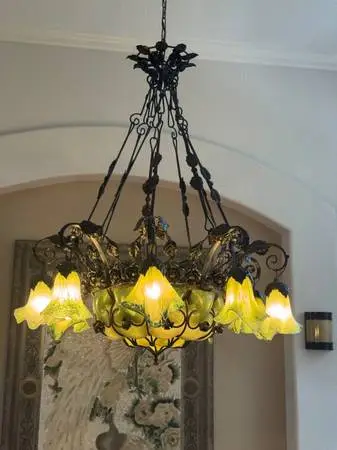 Moreno antique chandelier green gorgeous large